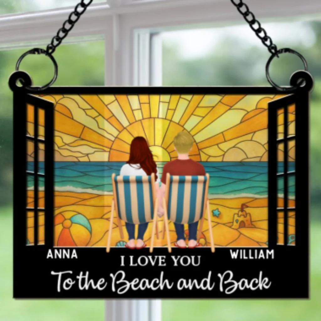 You And Me And The Beach - Personalized Custom Suncatcher - Image 6