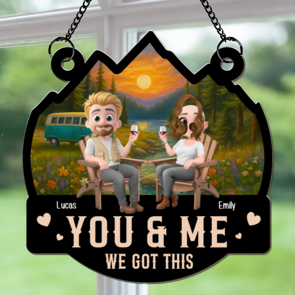 You And Me Camping Chilling - Personalized Custom Suncatcher - Image 5