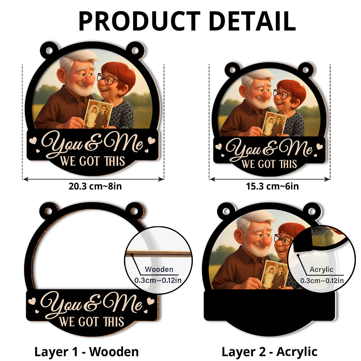 You And Me My Love - Personalized Custom Suncatcher - Image 4