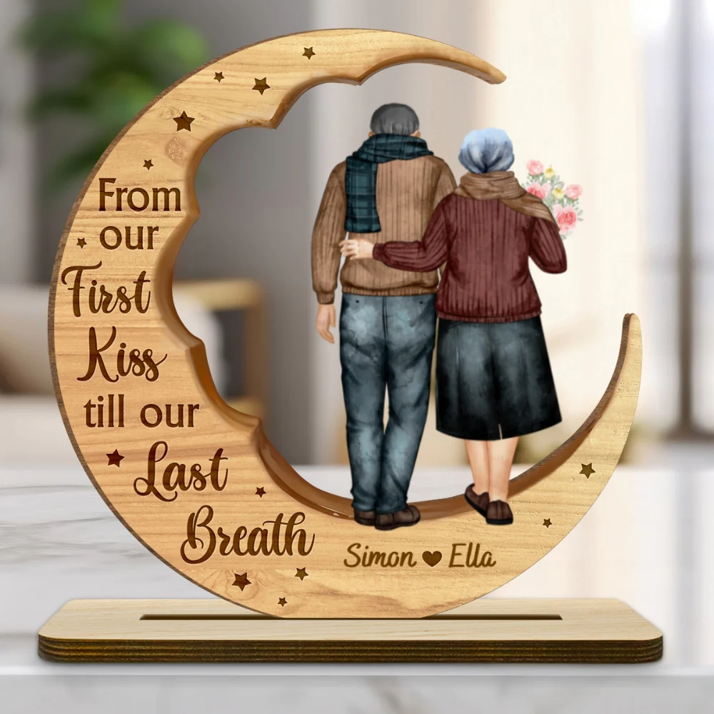 You And Me Together - Personalized Custom 2-Layer Wood Plaque With Flat Base - Image 6