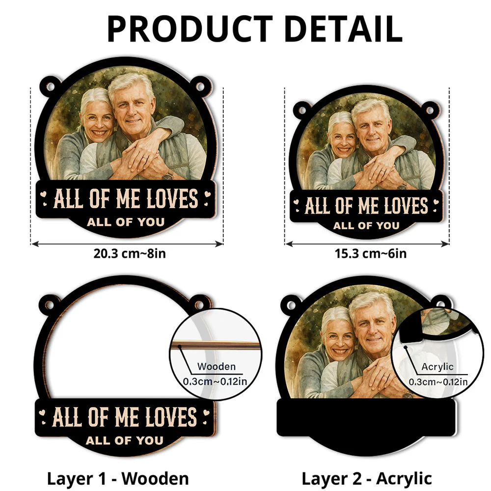 You And Me Water Color - Personalized Custom Suncatcher - Image 4