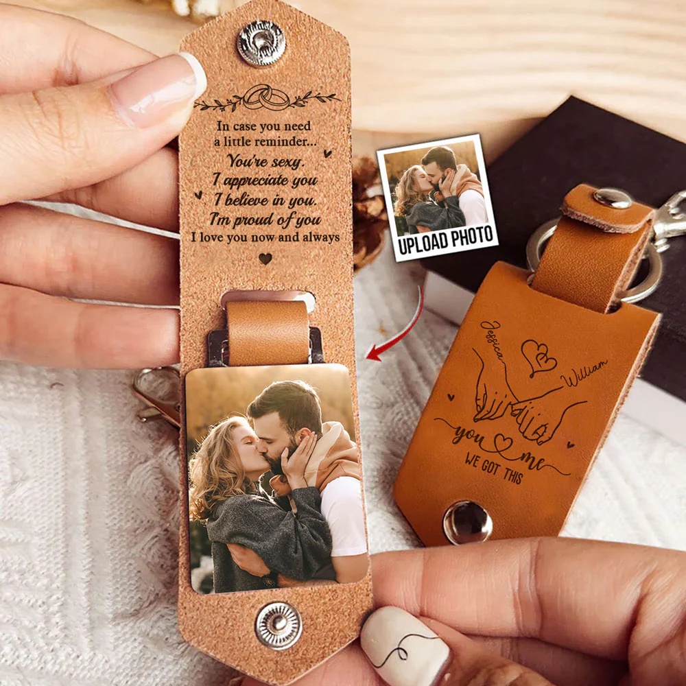You And Me We Got This - Personalized Leather Photo Keychain - Image 5