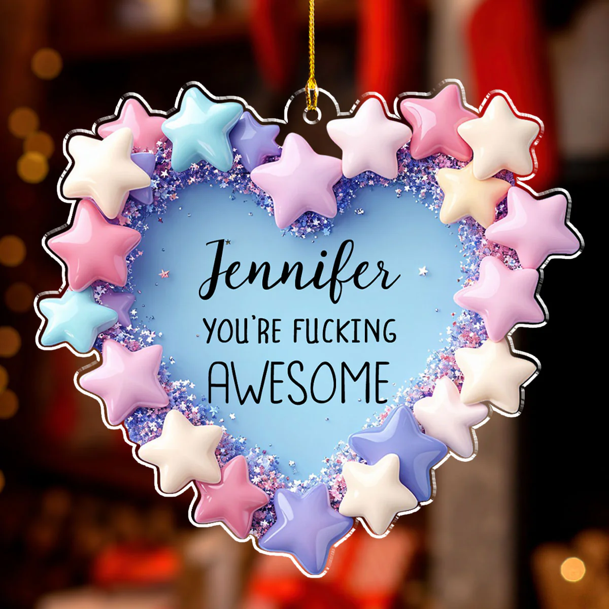 You Are Awesome Bestie - Personalized Custom Acrylic Ornament - Image 3