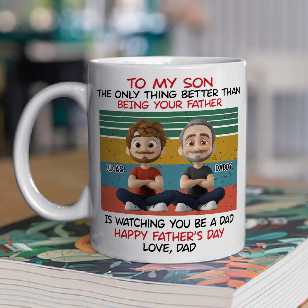 You Are Awesome Son Better Dad - Personalized Custom Coffee Mug - Image 3