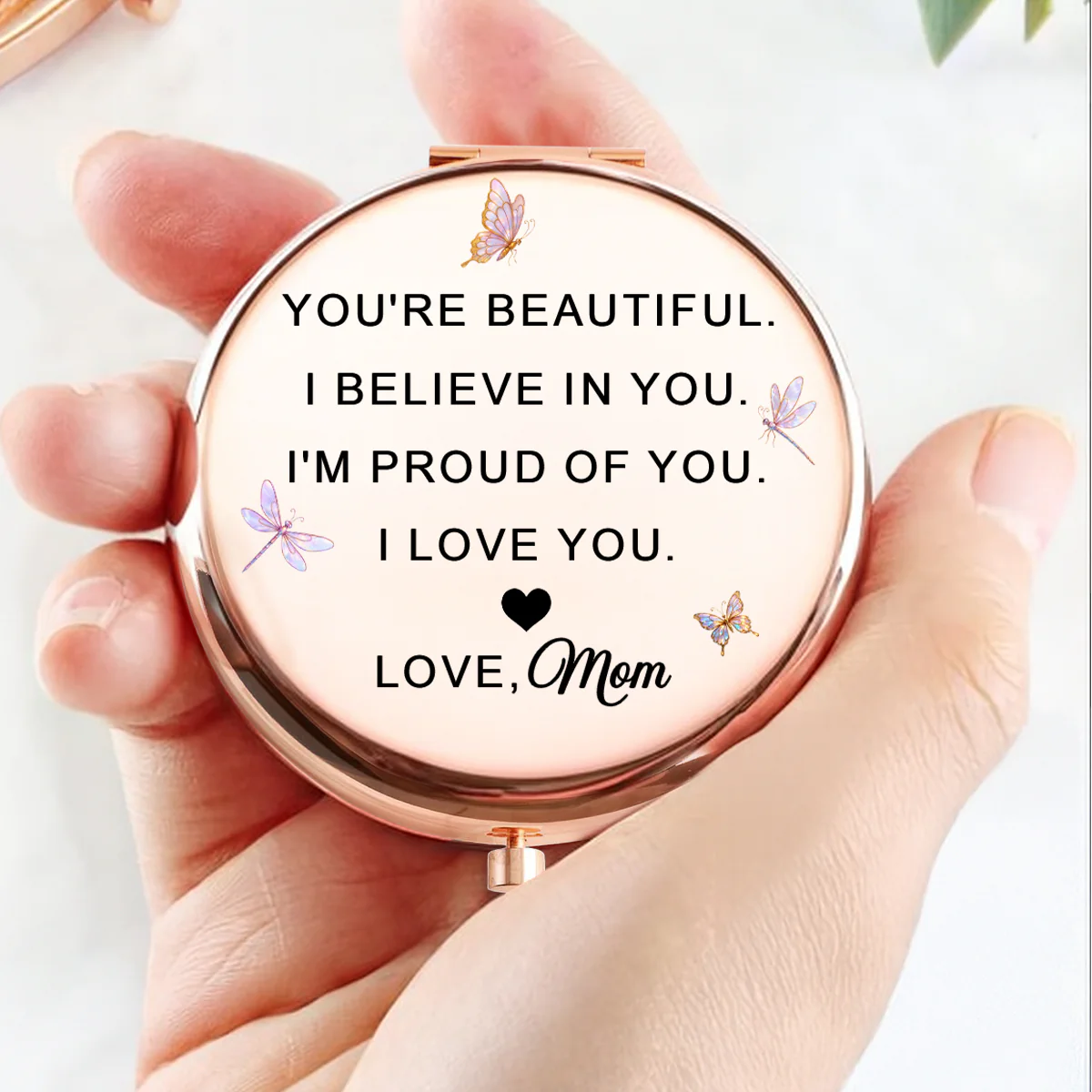 You Are Beautiful - Personalized Custom Compact Mirror - Image 5