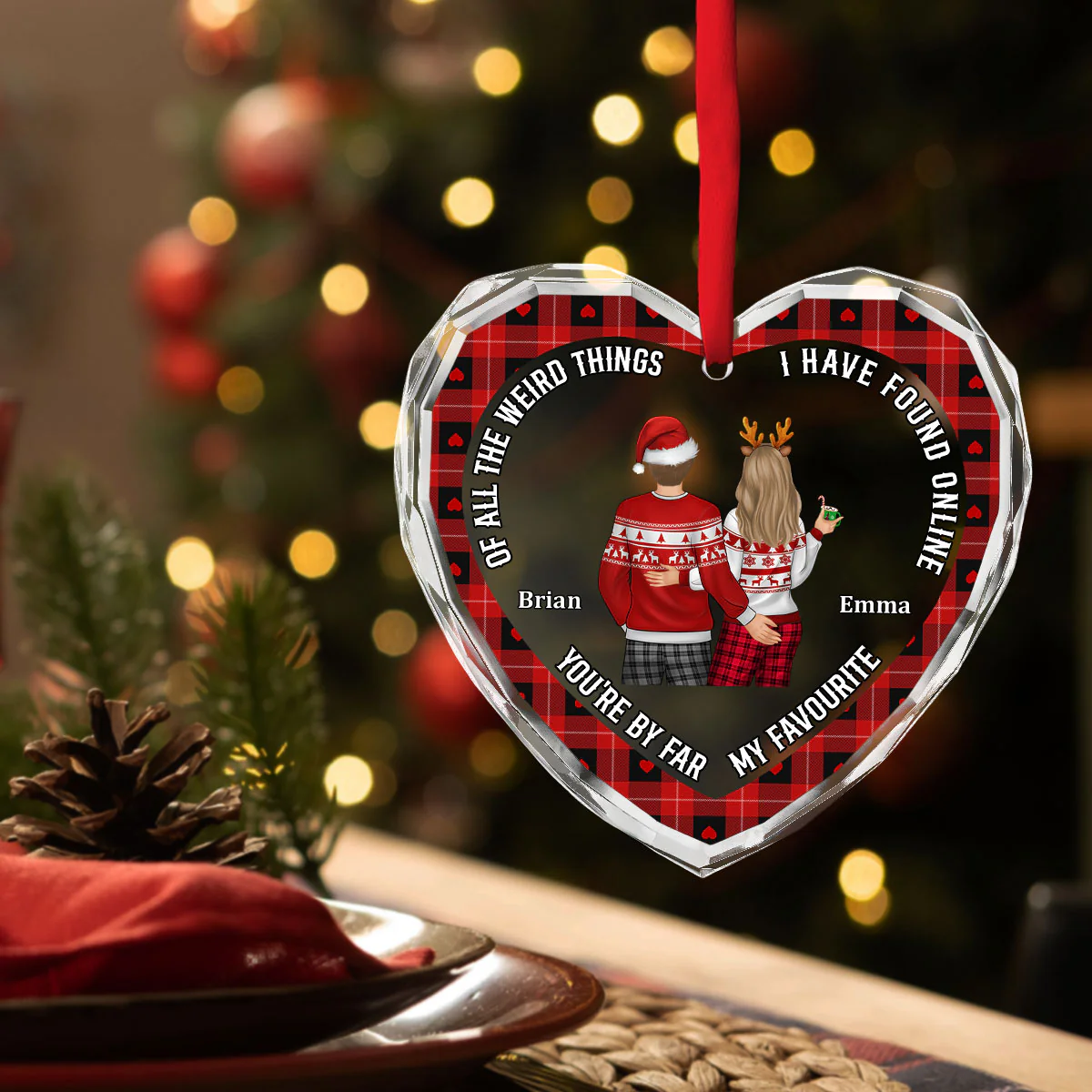 You Are By Far My Favorite - Personalized Custom Glass Ornament - Image 3