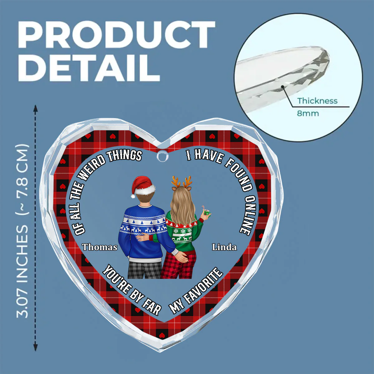 You Are By Far My Favorite - Personalized Custom Glass Ornament - Image 5