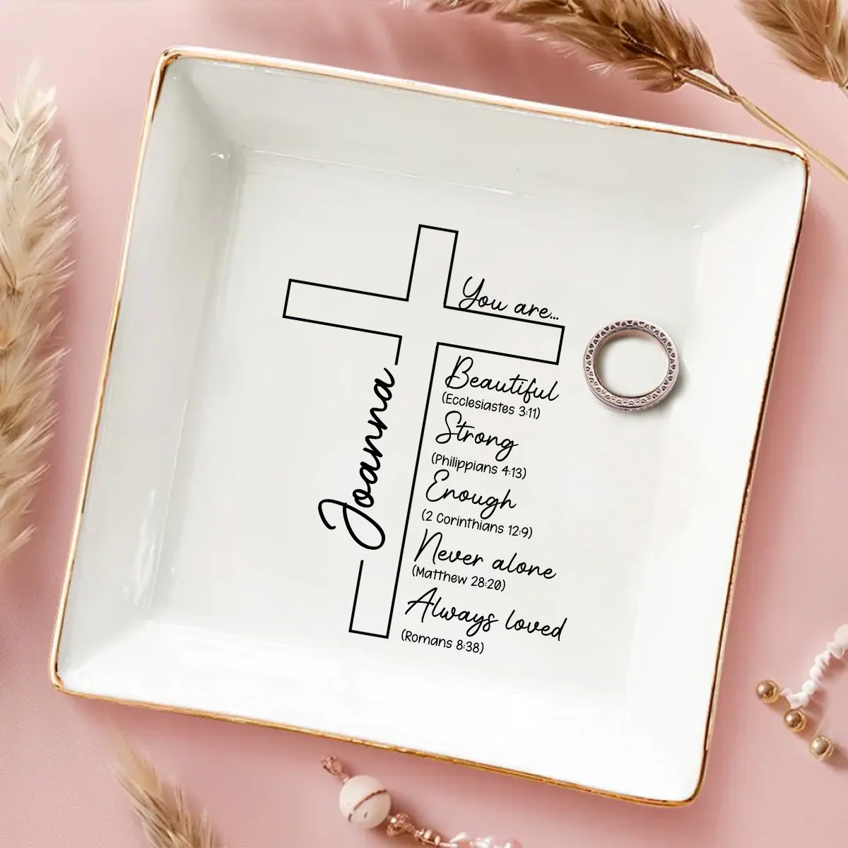 You Are Chosen And Loved - Personalized Custom Jewelry Dish - Image 2