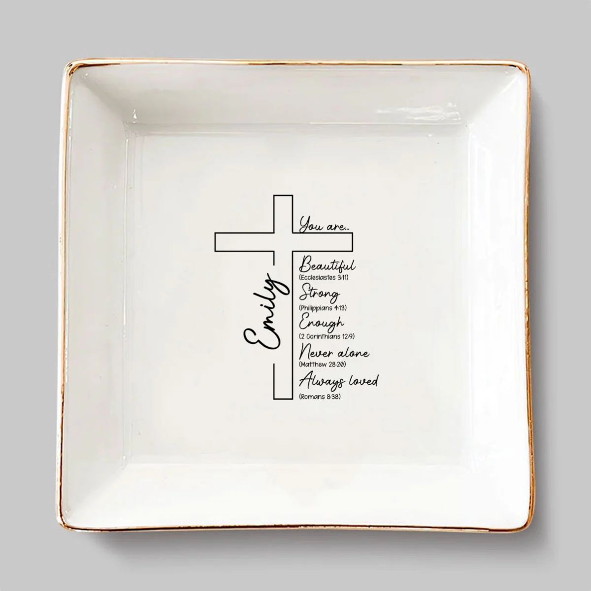 You Are Chosen And Loved - Personalized Custom Jewelry Dish - Image 7