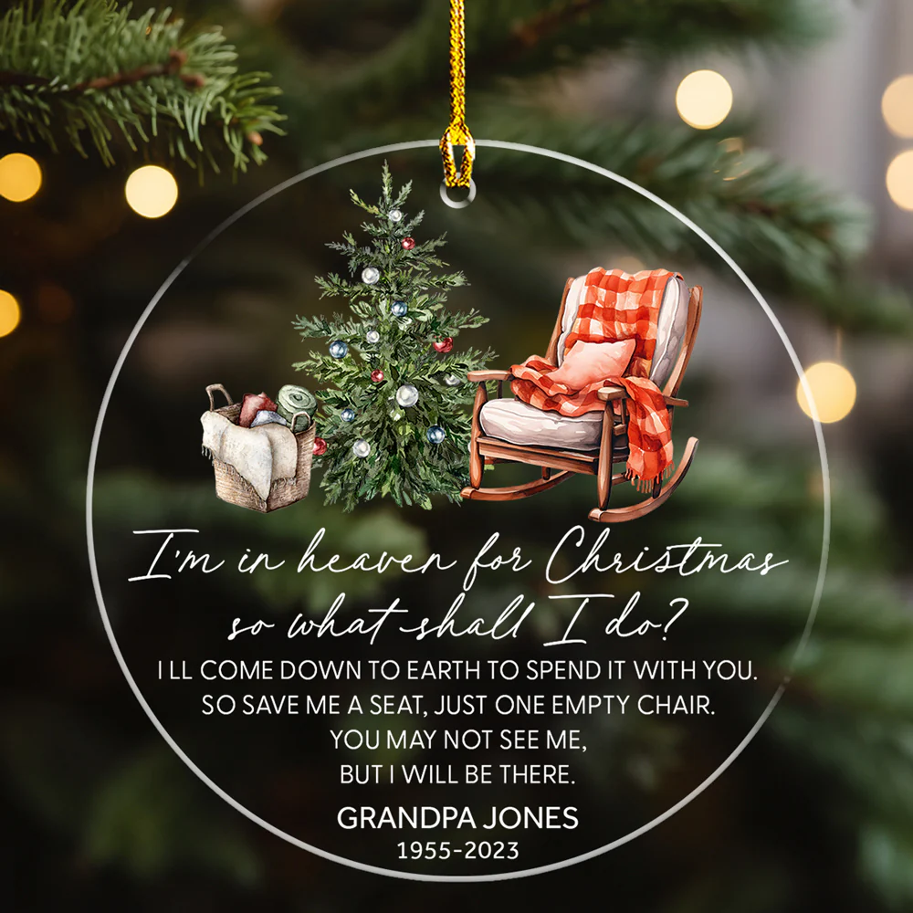 You Are In Heaven For Christmas - Personalized Custom Acrylic Ornament - Image 5