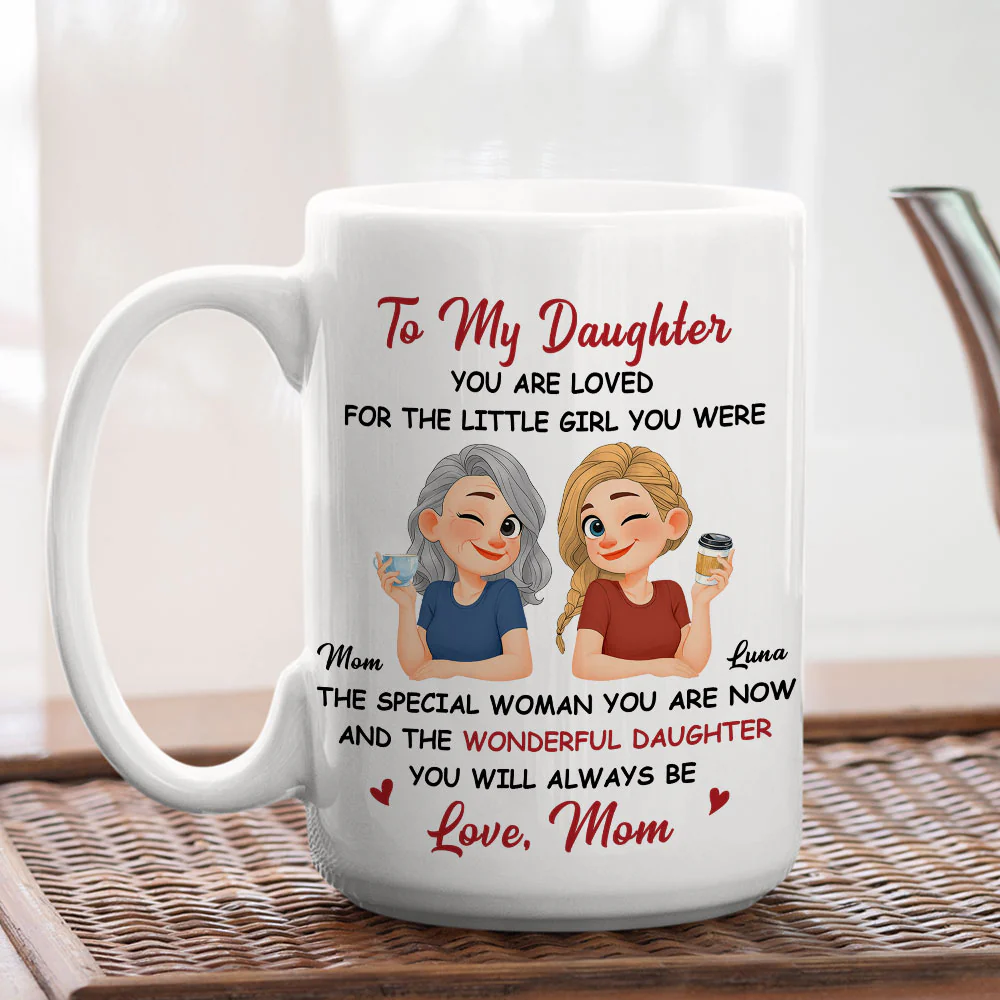 You Are Loved Daughter - Personalized Custom Coffee Mug - Image 4