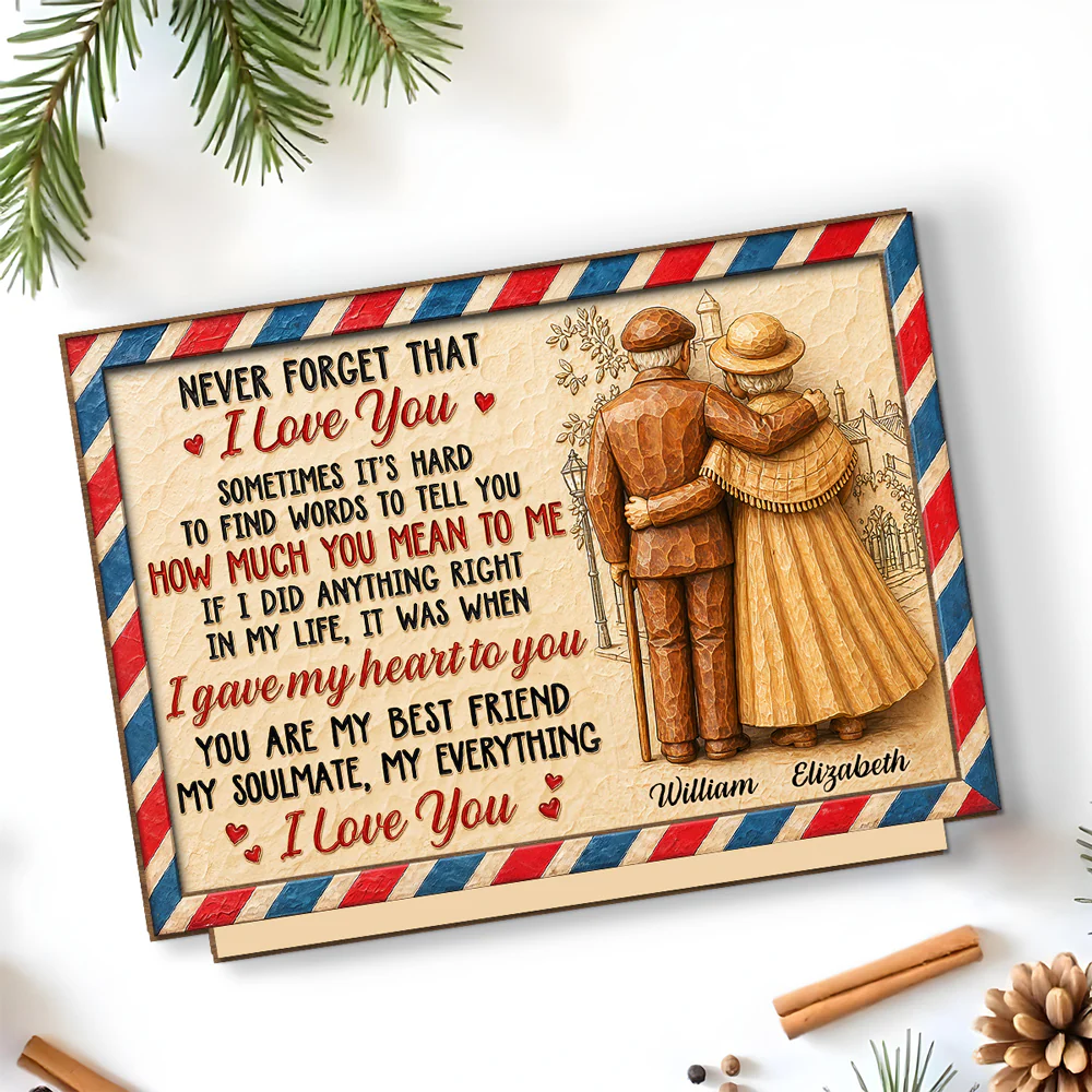 You Are Mine - Personalized Custom 2-Layer Wood Plaque With Flat Base - Image 5