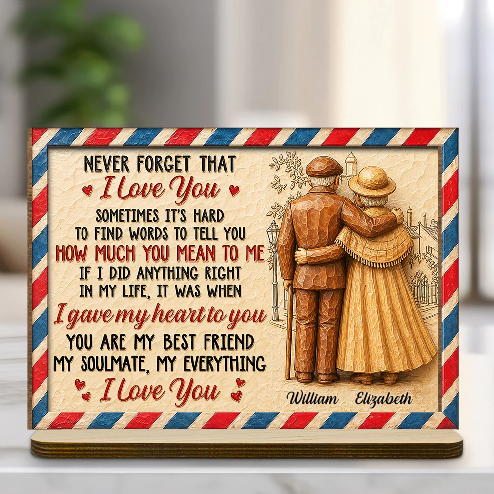 You Are Mine - Personalized Custom 2-Layer Wood Plaque With Flat Base - Image 7