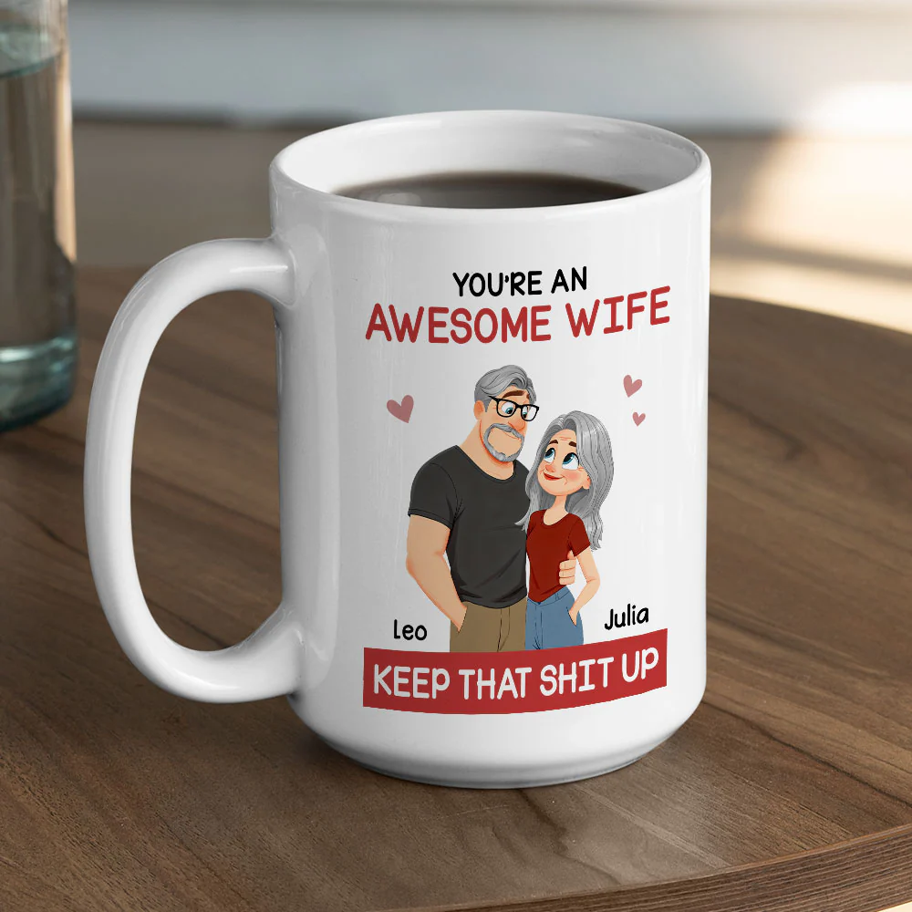 You Are My Awesome Wife - Personalized Custom Coffee Mug - Image 4