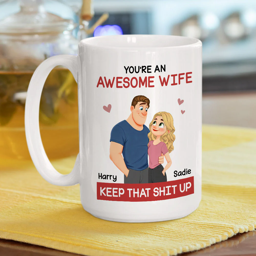 You Are My Awesome Wife - Personalized Custom Coffee Mug - Image 5