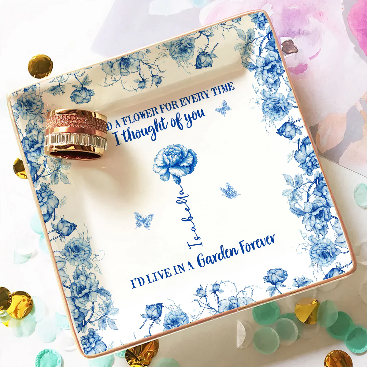 You Are My Forever Garden - Personalized Custom Jewelry Dish - Image 2