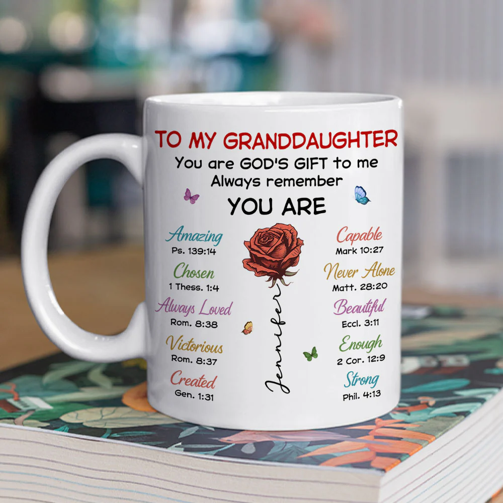 You Are My Gift Granddaughter - Personalized Custom Coffee Mug - Image 2
