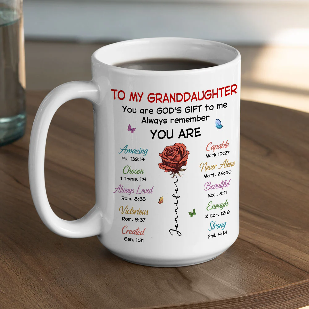 You Are My Gift Granddaughter - Personalized Custom Coffee Mug - Image 4