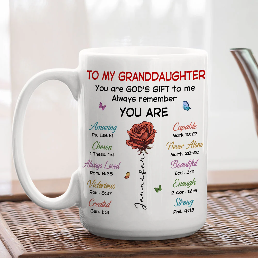 You Are My Gift Granddaughter - Personalized Custom Coffee Mug - Image 5