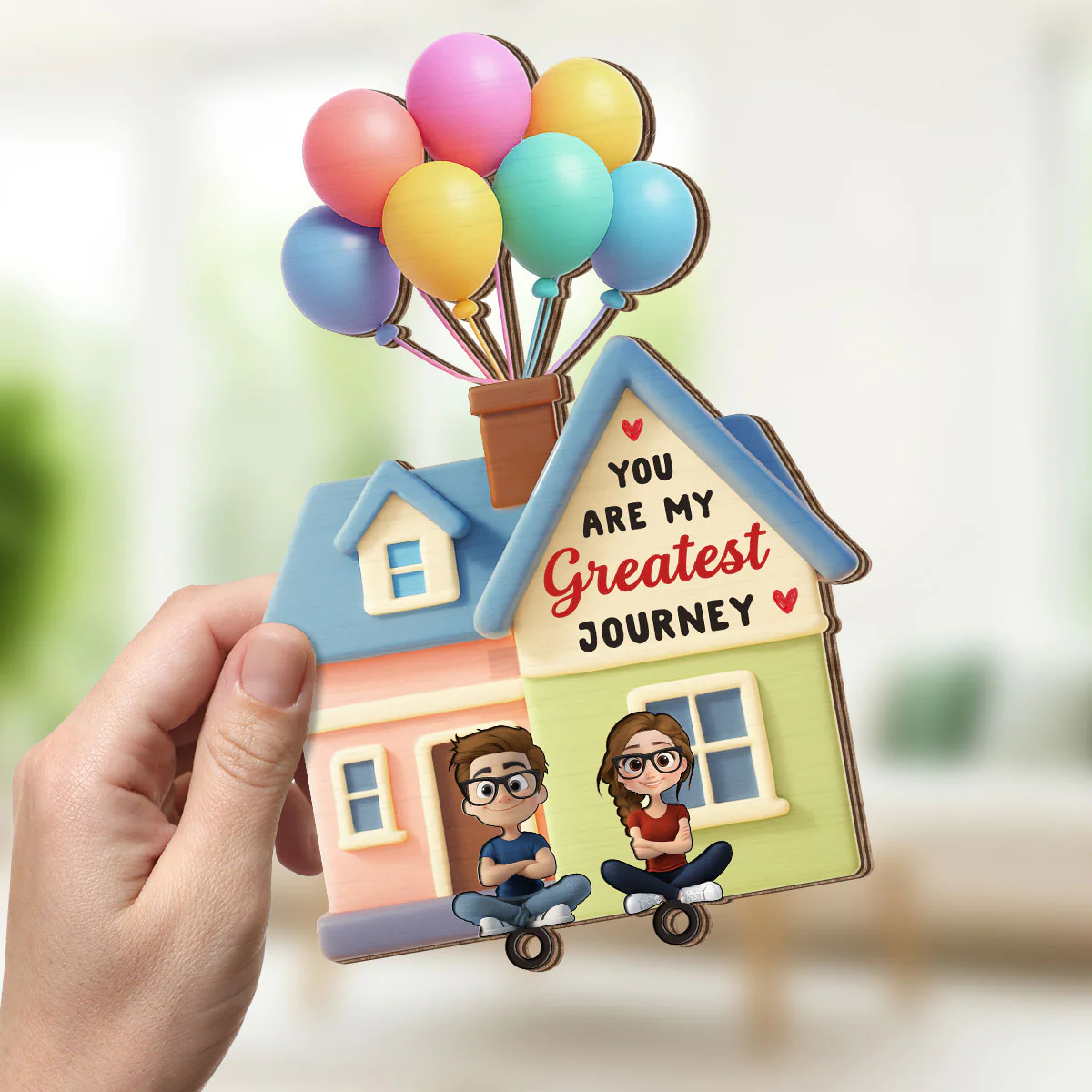 You Are My Greatest Journey - Personalized Custom Wooden Key Holder With Keychain - Image 4