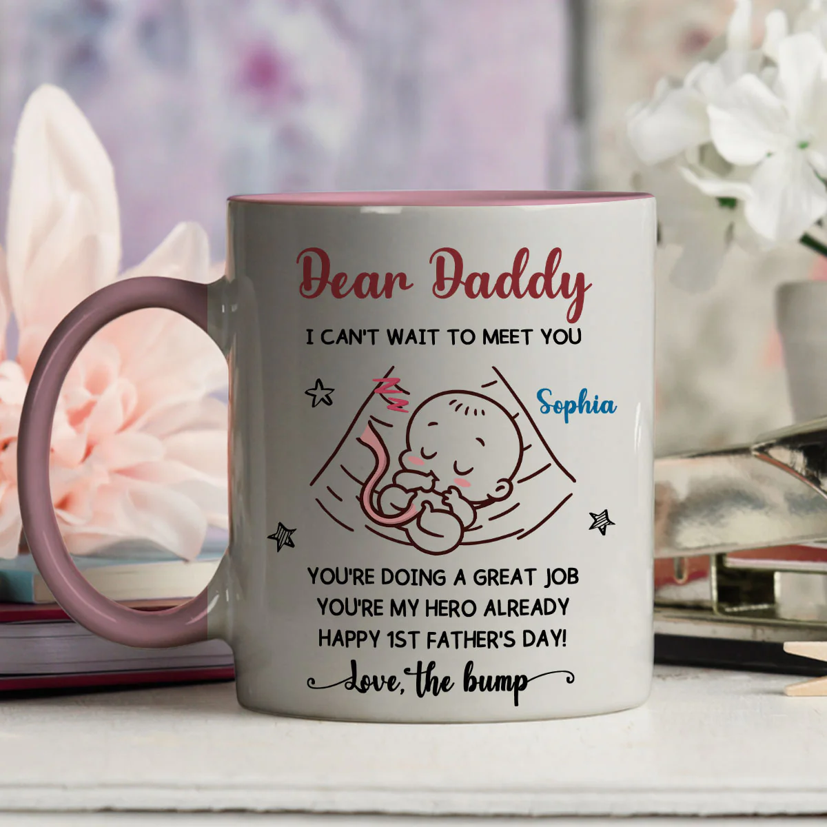 You Are My Hero - Personalized Custom Accent Mug - Image 4