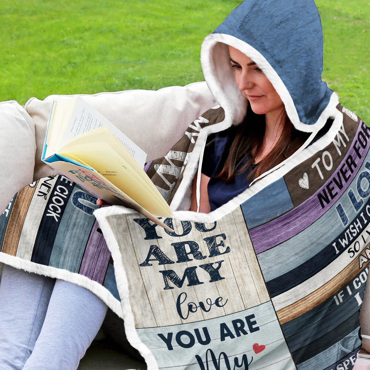 You Are My Love - Personalized Custom Hooded Blanket - Image 4