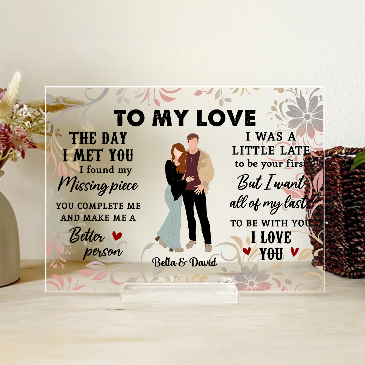 You Are My Only Love - Personalized Custom Acrylic Plaque With Base - Image 2