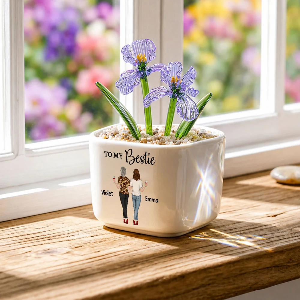 You Are My Soul Sister - Personalized Custom Glass Birth Month Flower - Image 2
