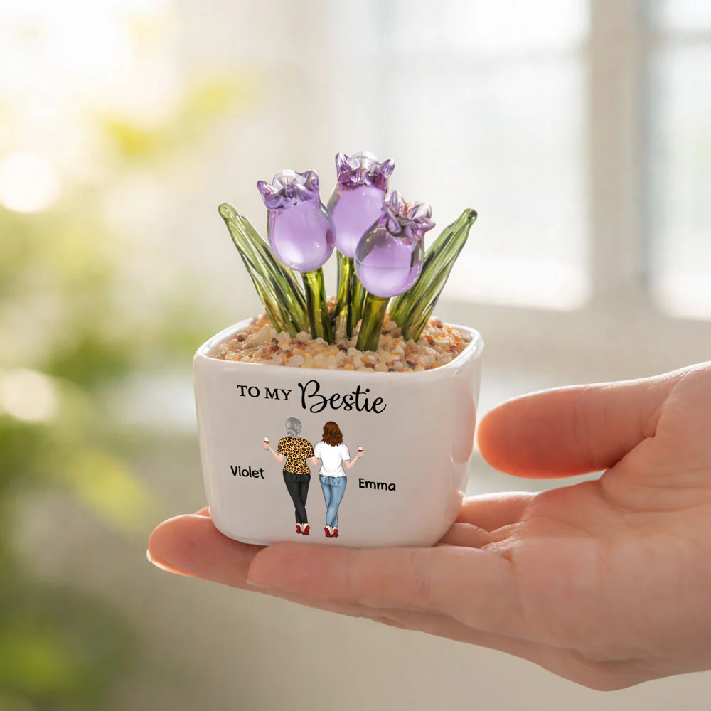 You Are My Soul Sister - Personalized Custom Glass Everlasting Tulips - Image 2