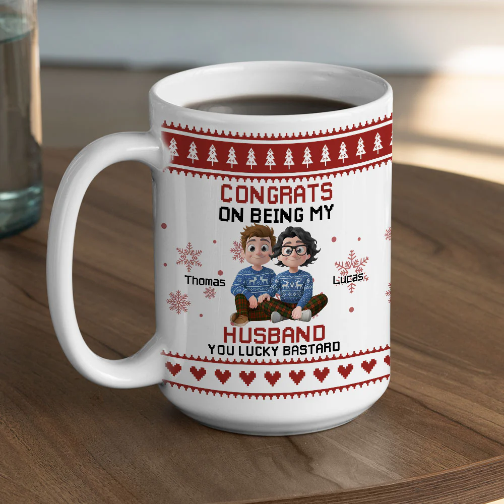 You Are So Lucky My Man - Personalized Custom Coffee Mug - Image 5