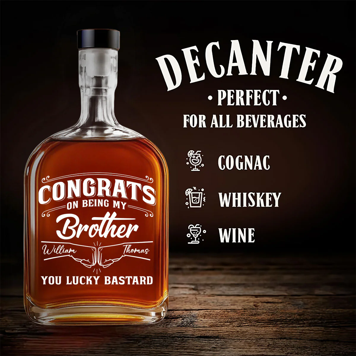 You Are So Lucky - Personalized Custom Spirits Decanter - Image 4
