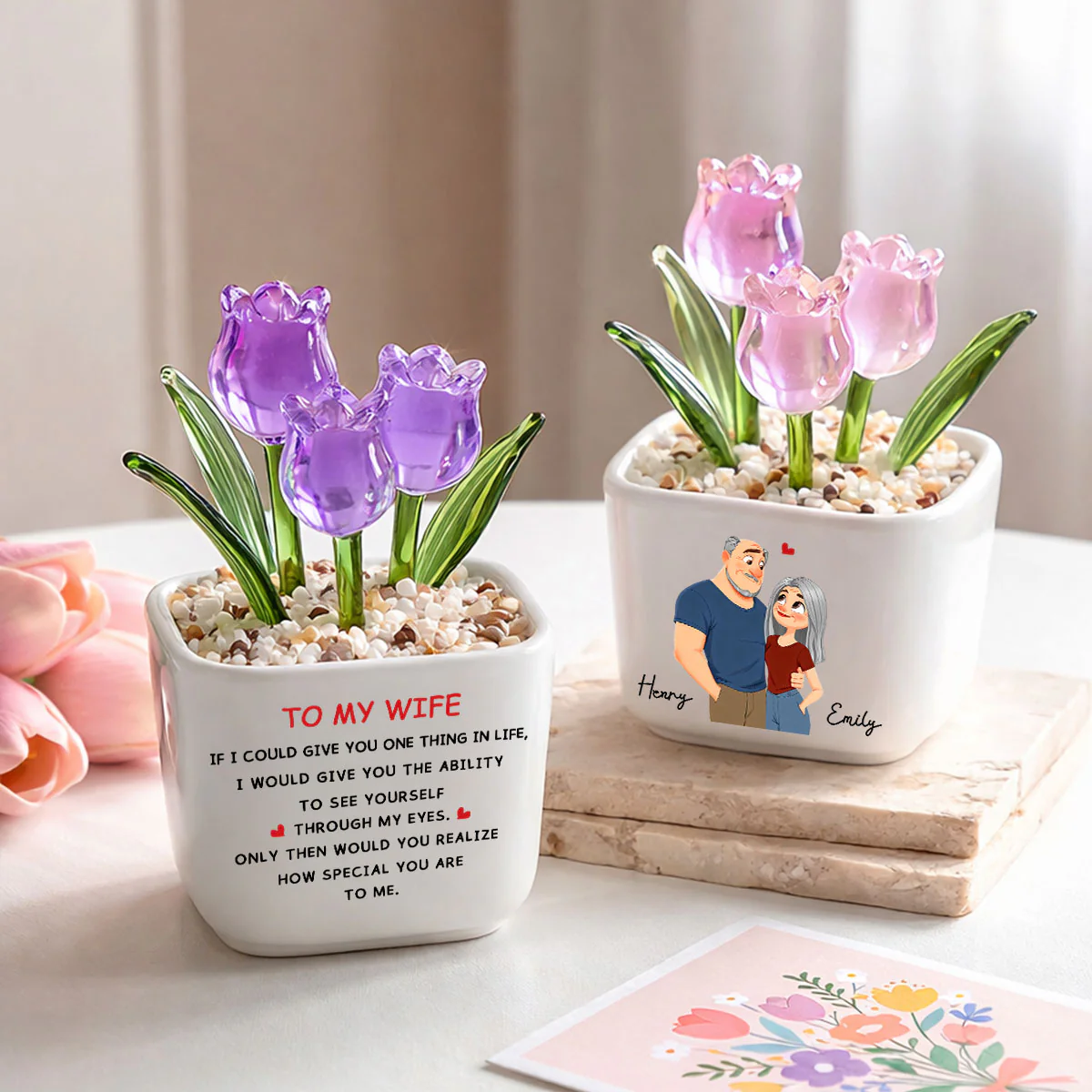You Are Special - Personalized Custom Glass Everlasting Tulips