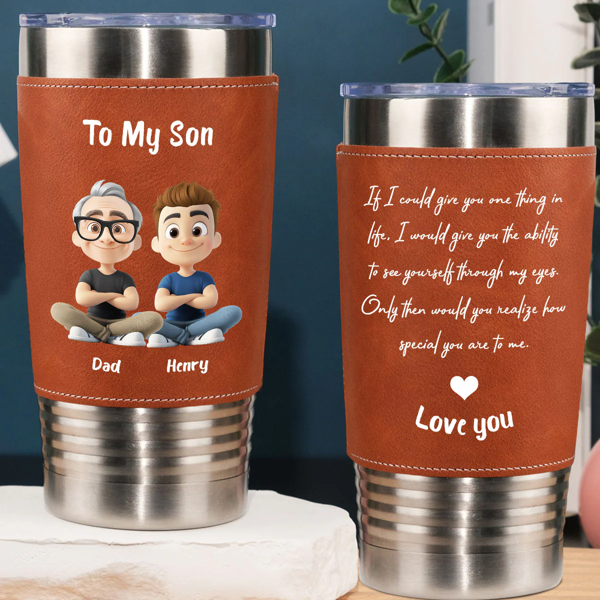 You Are Special - Personalized Custom Leather Tumbler