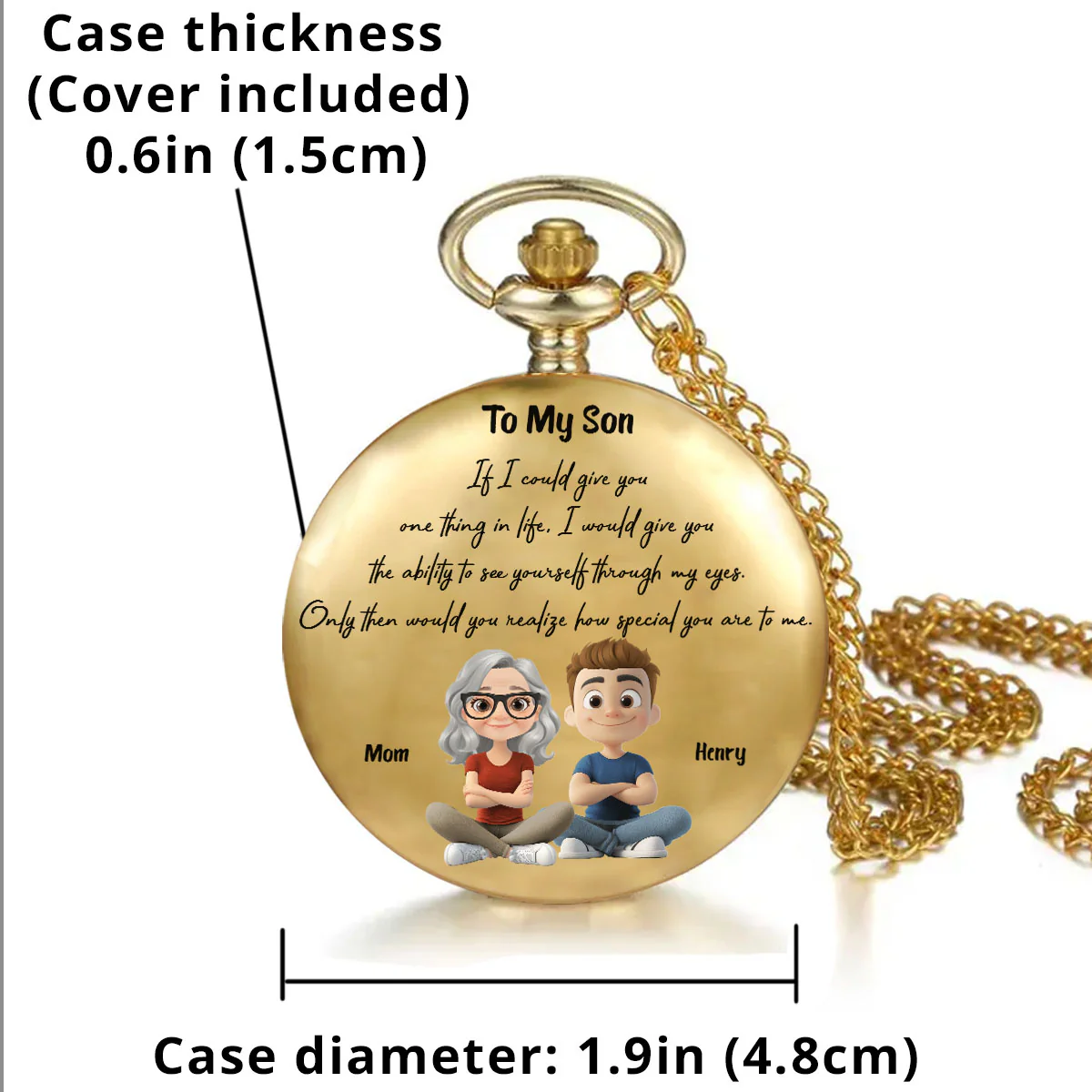 You Are Special - Personalized Custom Print Pocket Watch - Image 4