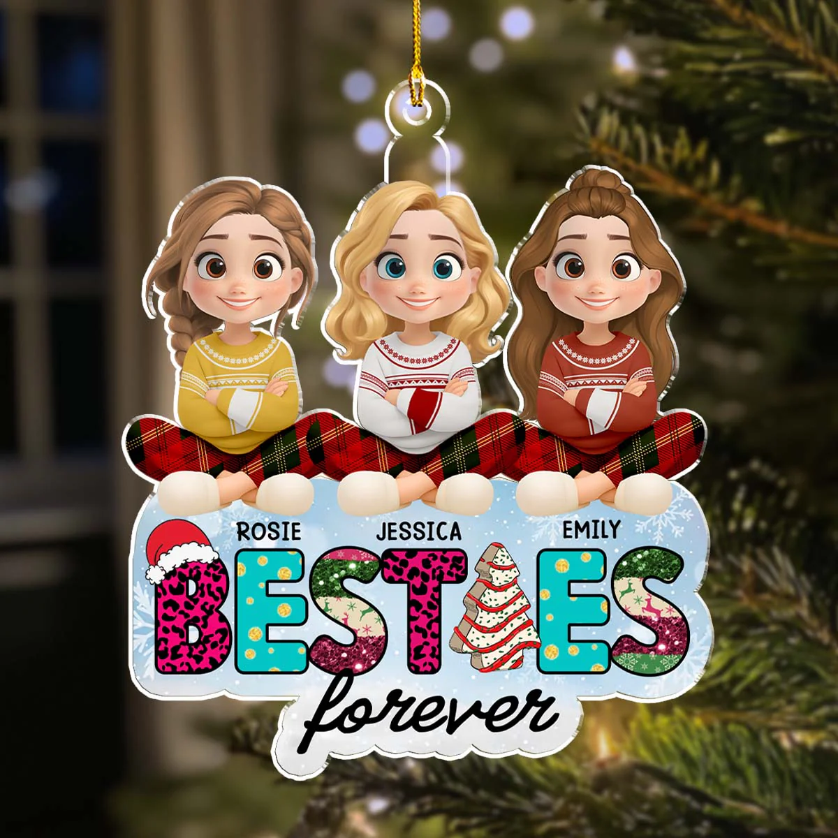 You Are The Best Bestie - Personalized Custom Acrylic Ornament - Image 2