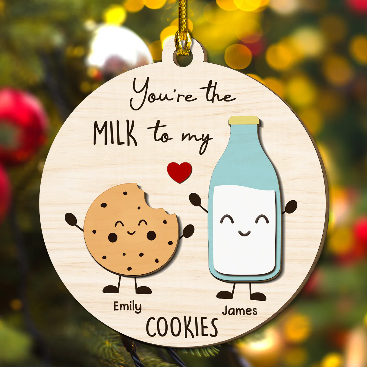 You Are The Milk To My Cookie - Personalized Custom Freeshape 2-Layered Wood Ornament - Image 10