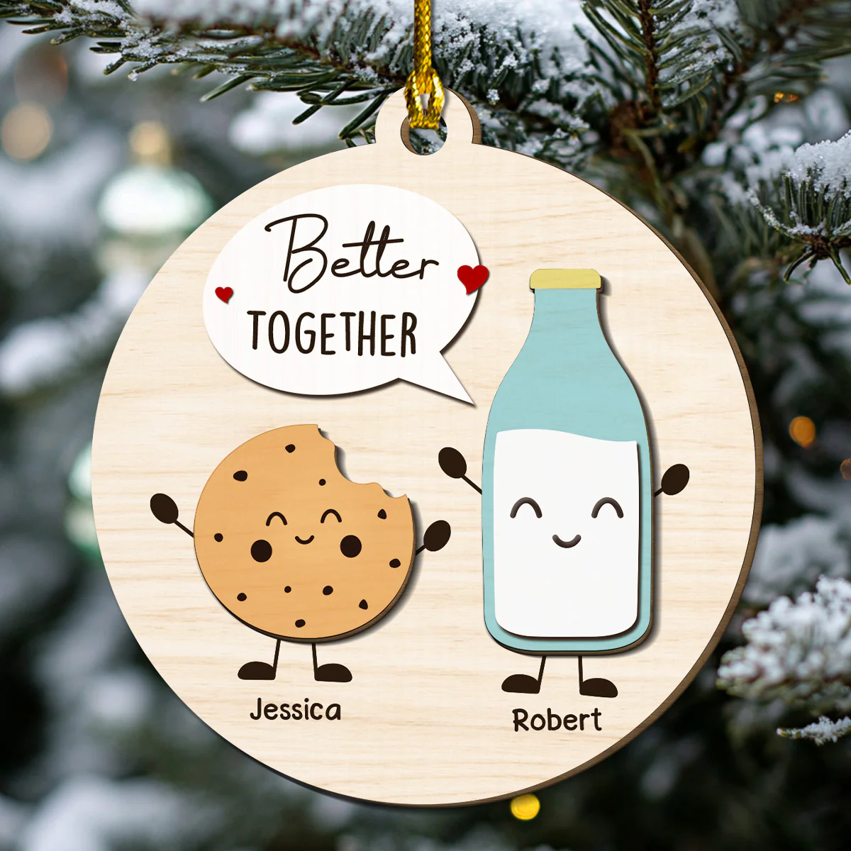 You Are The Milk To My Cookie - Personalized Custom Freeshape 2-Layered Wood Ornament - Image 5