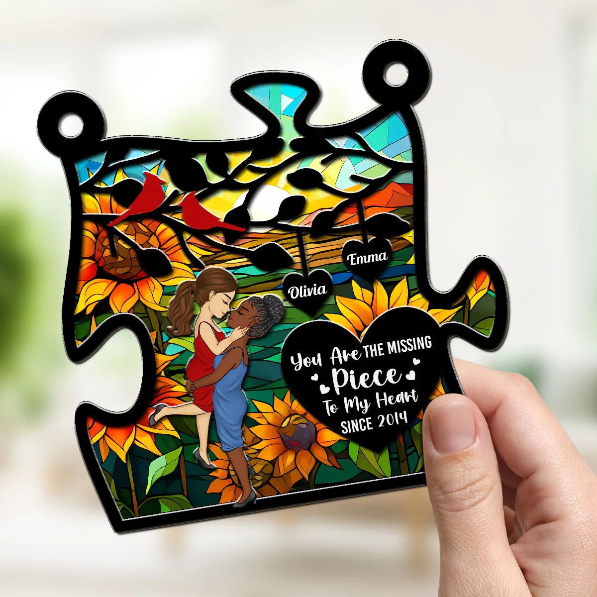 You Are The Missing Piece - Personalized Custom Suncatcher - Image 3
