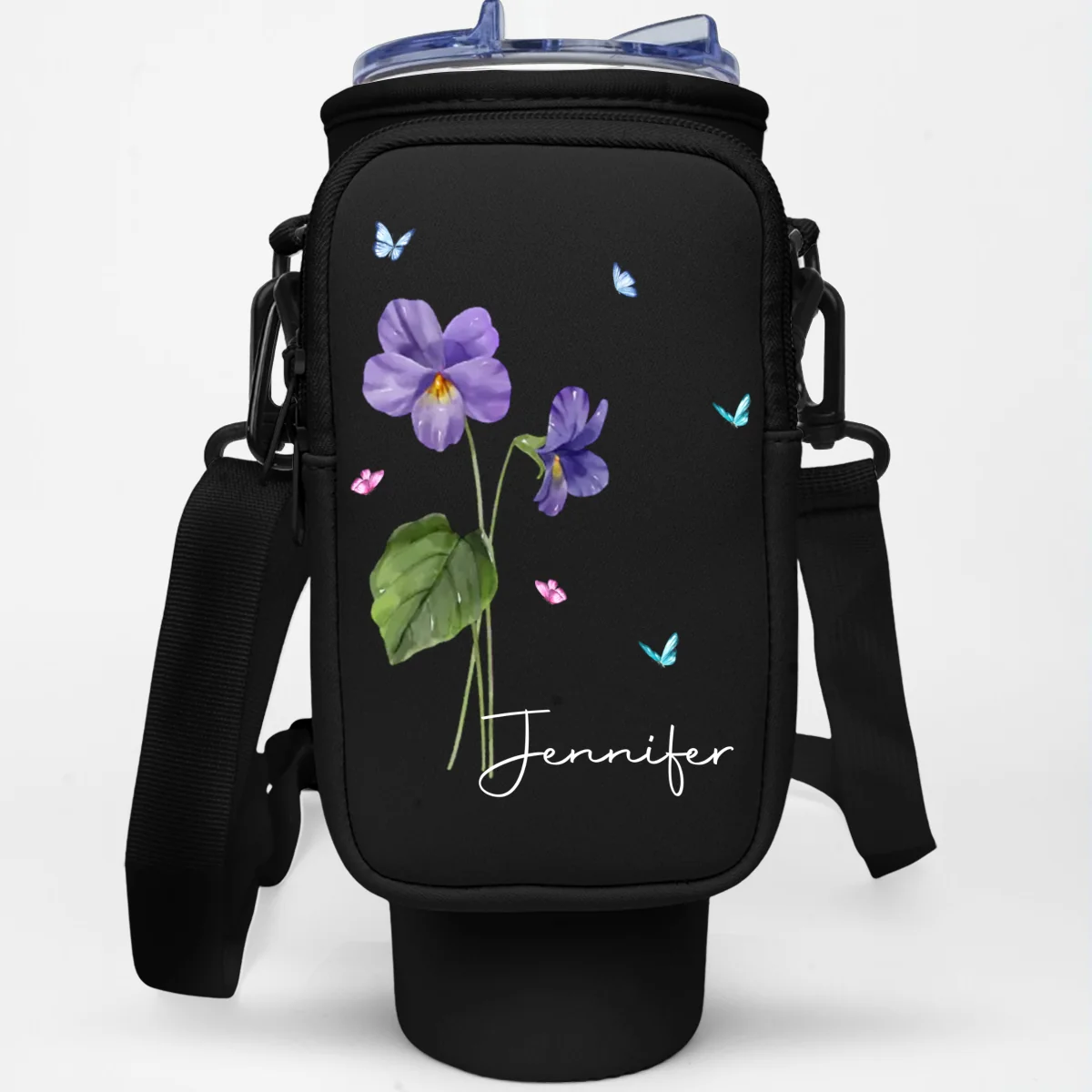 You Are The Most Beautiful Flower - Personalized Custom 40oz Water Bottle Carrier Bag - Image 8