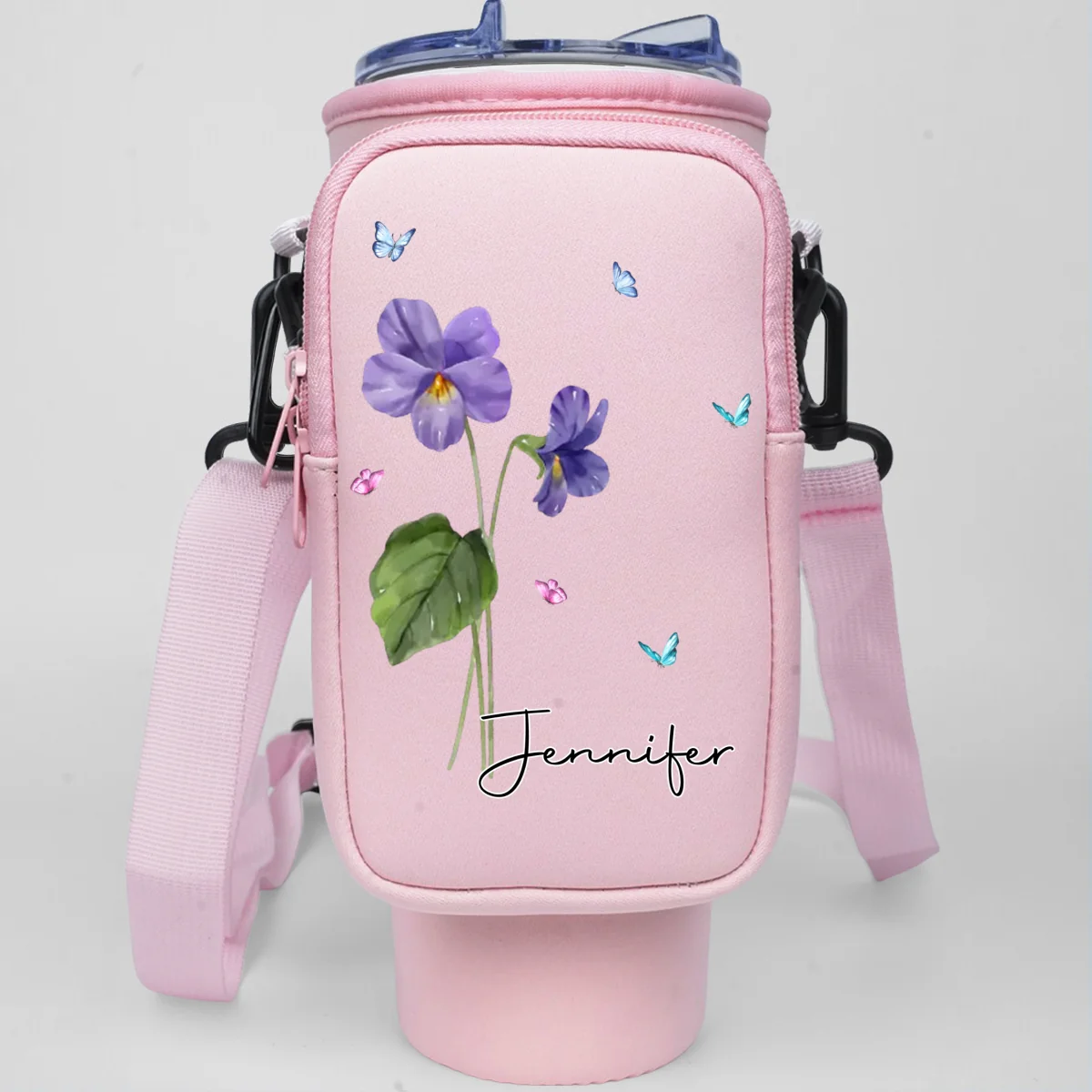 You Are The Most Beautiful Flower - Personalized Custom 40oz Water Bottle Carrier Bag - Image 9