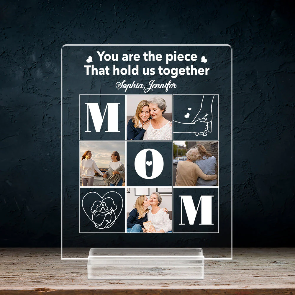 You Are The Piece That Holds Us Together - Personalized Custom Acrylic Plaque With Base - Image 3