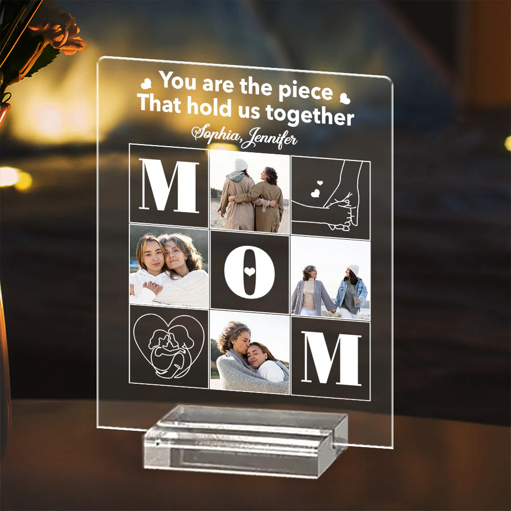 You Are The Piece That Holds Us Together - Personalized Custom Acrylic Plaque With Base - Image 4