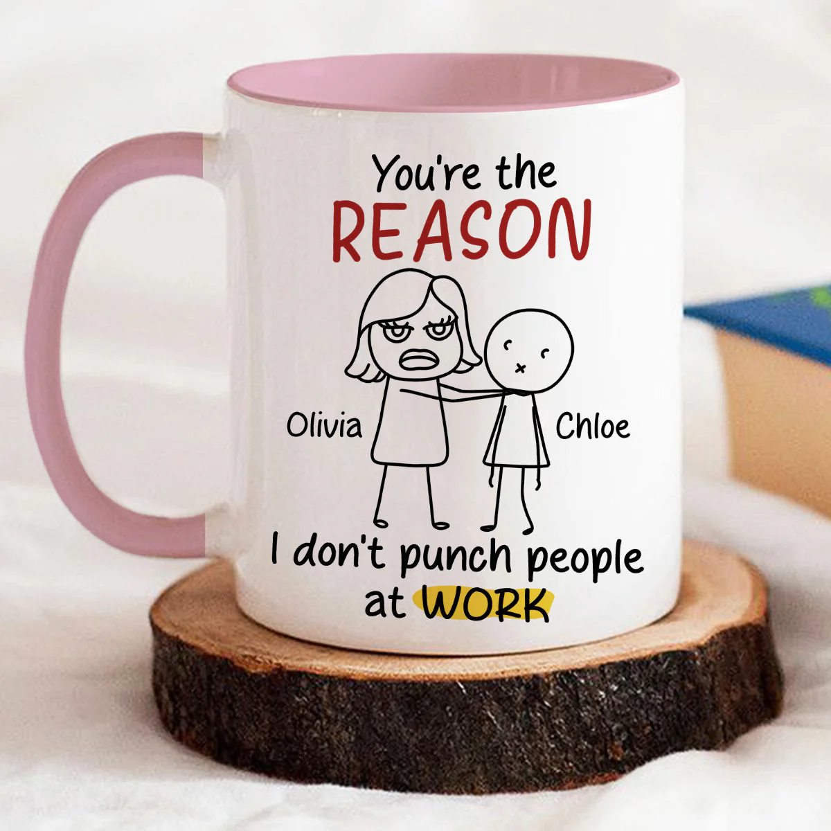 You Are The Reason - Personalized Custom Accent Mug - Image 5