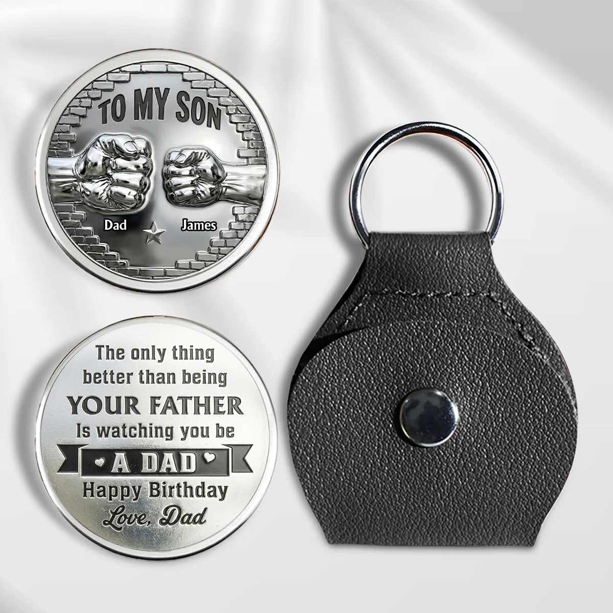 You Be A Dad Metal Version - Personalized Custom Pocket Hug - Image 2