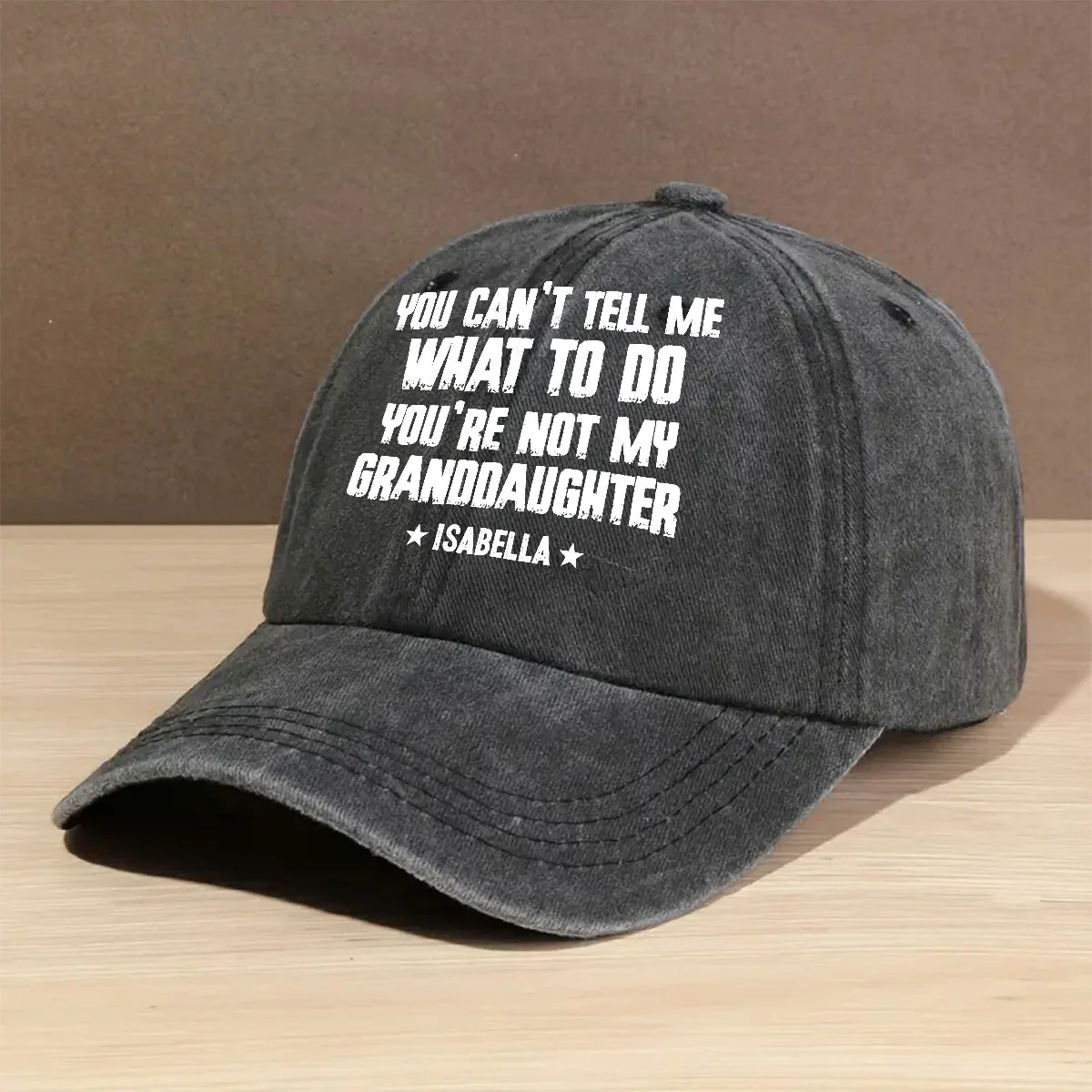 You Can Not Tell Me What To Do - Personalized Custom Vintage Washed Denim Cap - Image 2