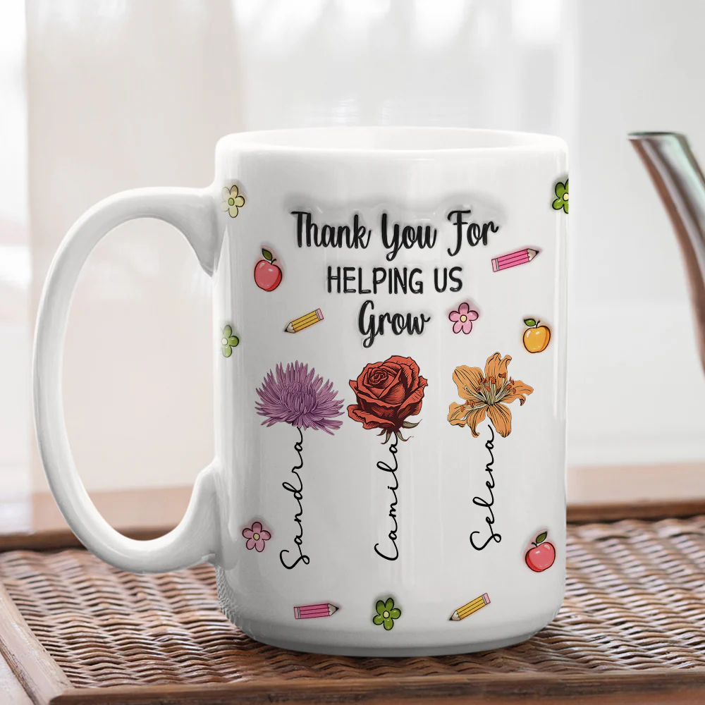 You Help Us Grow Every Day - Personalized Custom 3D Inflated Effect Mug - Image 4