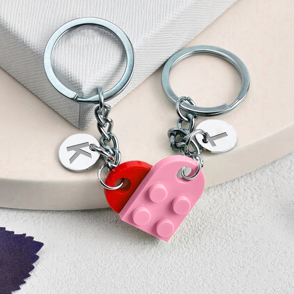 You Hold A Piece Of My Heart - Personalized Custom Heart Brick Keychain - Image 3