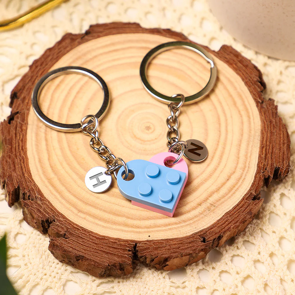 You Hold A Piece Of My Heart - Personalized Custom Heart Brick Keychain - Image 6