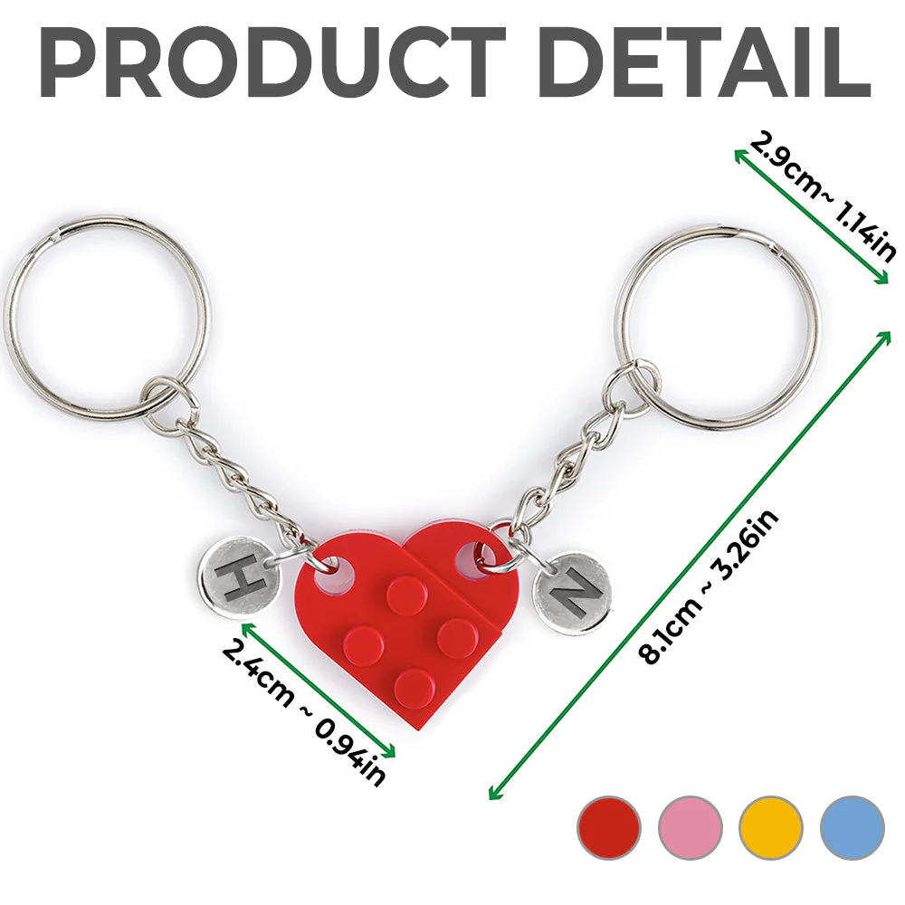 You Hold A Piece Of My Heart - Personalized Custom Heart Brick Keychain - Image 7