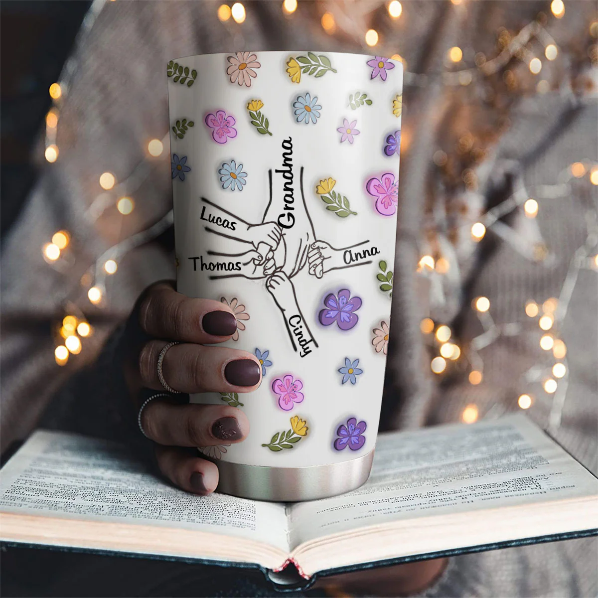 You Hold My Hand And My Heart - Personalized Custom 3D Inflated Effect Tumbler - Image 2